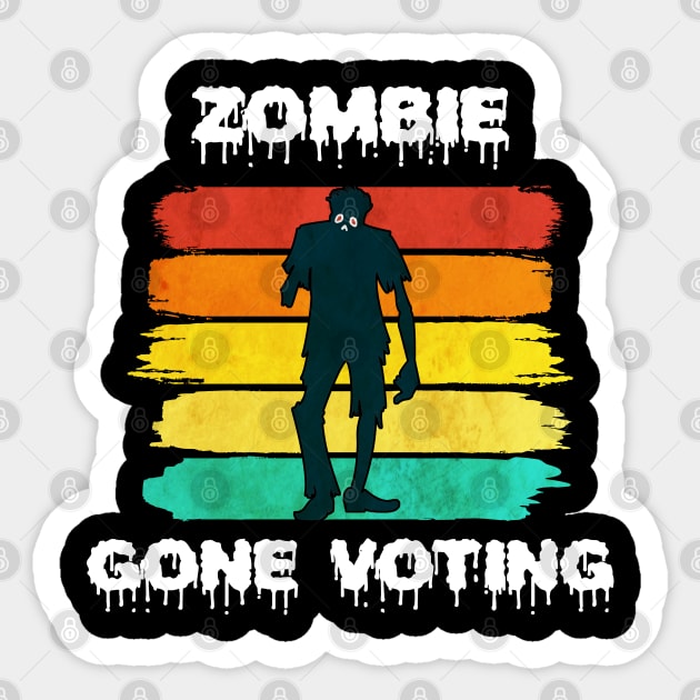 Vintage Zombie Voter Sticker by coloringiship